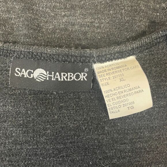 Vintage Sweater Vest Womens Size XL Charcoal Gray Fringe Western Boho Fairy 90s - Picture 9 of 11